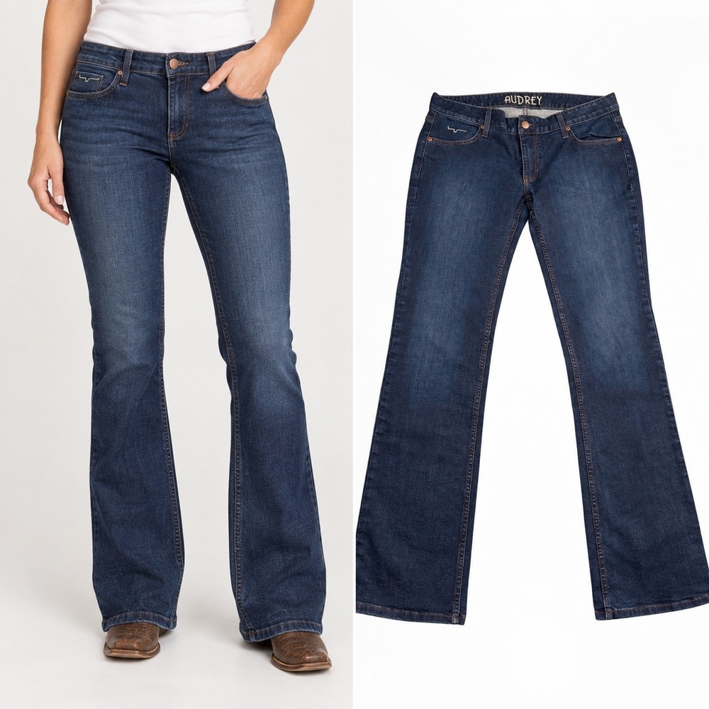 Kimes Ranch Audrey Womens Bootcut Jeans Dark Wash Blue Denim Size 12/34 USA Made